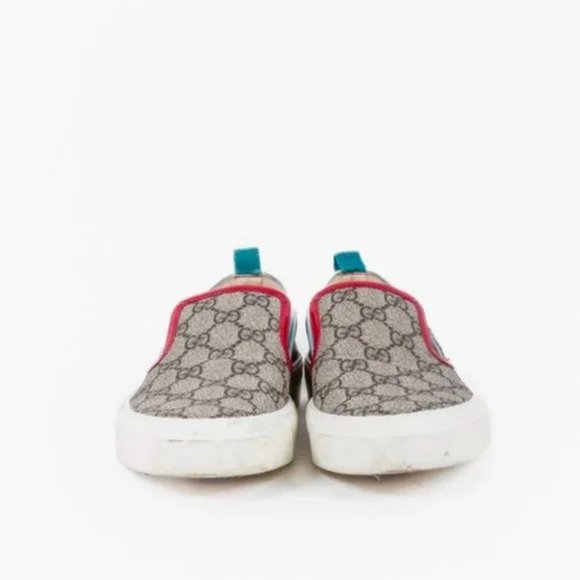 Gucci Beige GG Canvas Slip On Sneaker - Picture 2 of 11